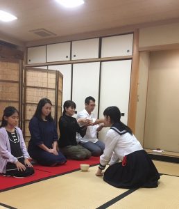 Student performing tea ceremony