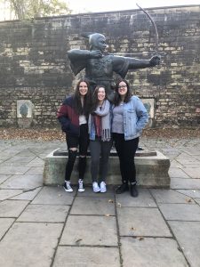 Carmen, Sarah and I at the Robin Hood Statue in Nottingham