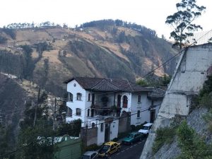 A street view from a park in Quito