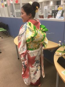 Back side of kimono outfit