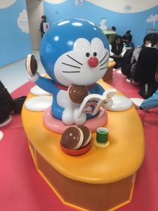 Model of Doraemon in children's play area