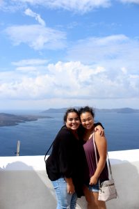Ana and Michaela in Santorini during fall break!