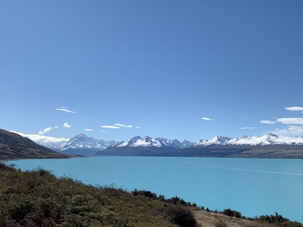 Lake Pukaki with a view of Mount Cook National Park