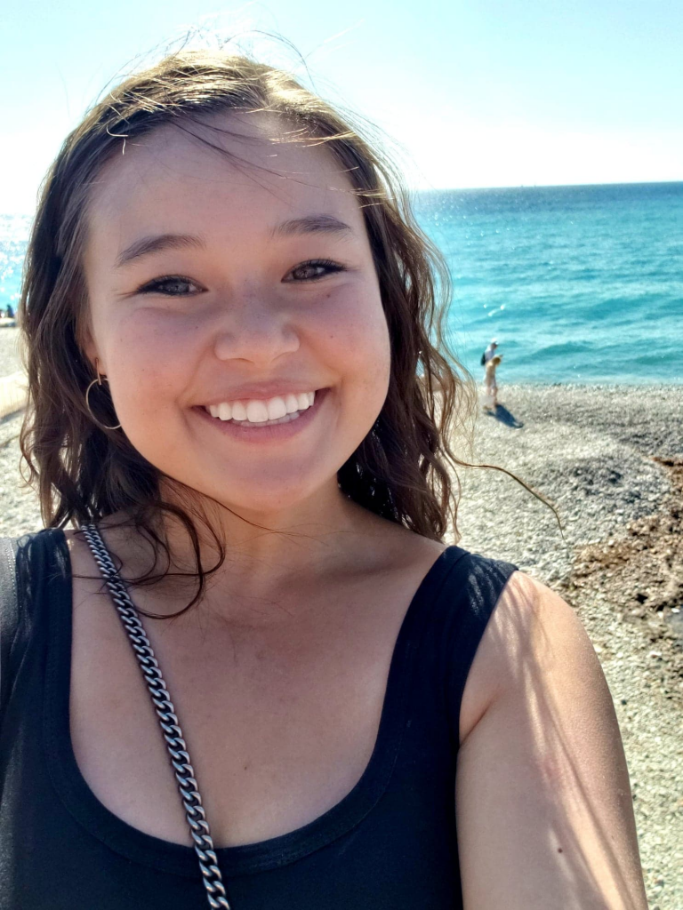 Selfie of Cassidy by Mediterranean Sea