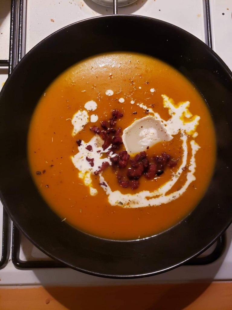 Homemade butternut squash soup