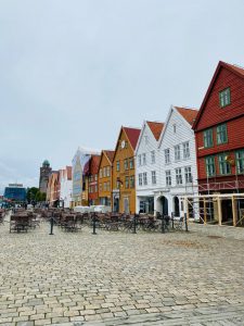 Picture of Bryggen, a row of colorful houses along the Bergen waterfront