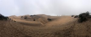 A panorama of the expanse of sand dunes that we visited