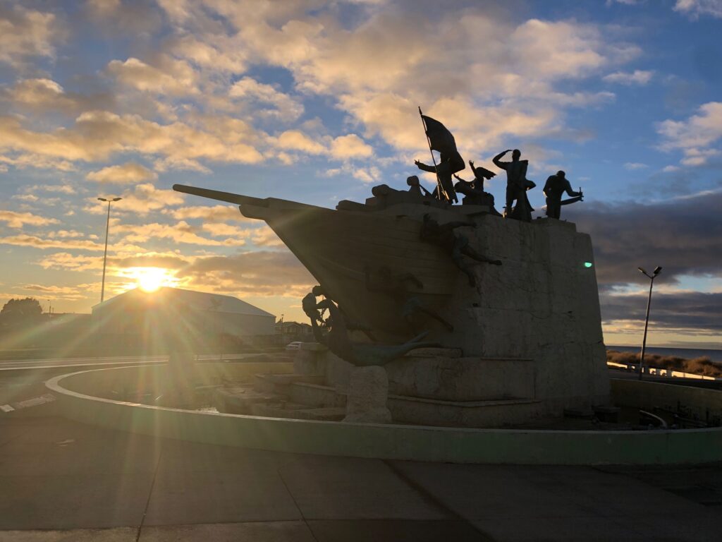 Maritime Monument with sunrise in the background