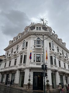 a white building that looks like European architecture 