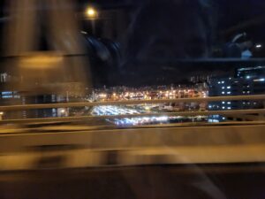 My first view of Hong Kong, on the way to the quarantine hotel, seeing the lights of the city at night