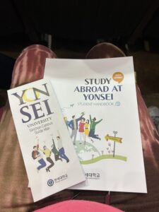 Pamphlet of Yonsei rules and a map.