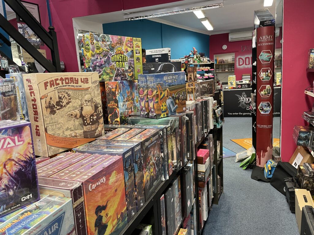 a picture of board games displayed on a table