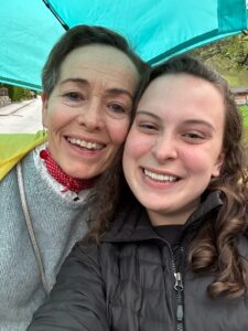 From left to right; Ingrid (Director of the Institute) and Lizzie take a selfie on a walk back to their BnB after a traditional Austrian dinner in Dorfgastein.