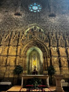 Historic beautiful altar in the church in Valencia,