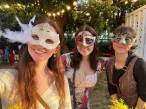 My friends and I in our carnival masks.