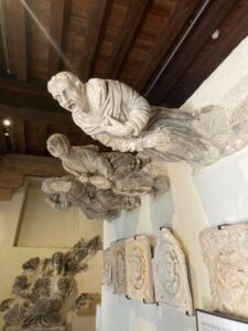 Display in Château de Blois of the human gargoyles used to protect the Château from unwanted spirits and invaders.