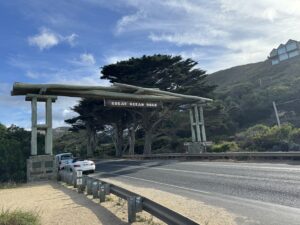 sign over road reading "great ocean road"