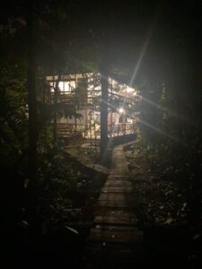 Our field station in the dark of night.