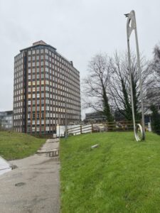 A building and public art