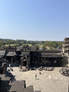 Scenic view from the top of Angkor Wat in Siem Reap, Cambodia.