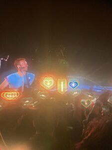 Coldplay singer, Chris Martin, performing a song