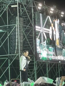 PSY on stage before performing his songs